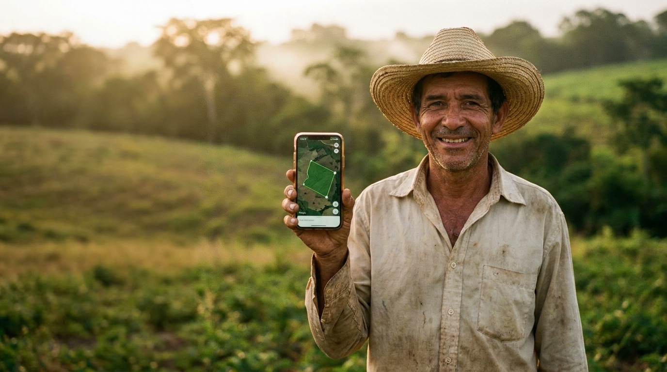 Productor venezolano usando AgroAsistente en su finca