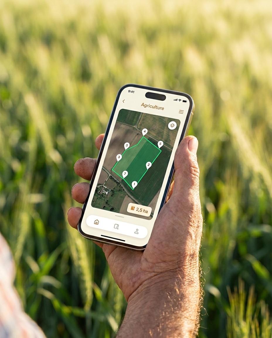 Parcela dibujada en la app AgroAsistente